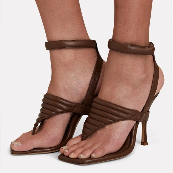 Gia Borghini Shoes - NWT Gia Borghini Women Coffee Brown Gia 8 Puffer Leather Sandals Heels 37